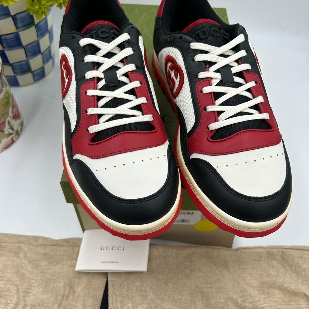 Men's Gucci, Mac 80 low top leather sneakers size 9.5 fits 10 US made in Italy - Picture 4 of 11